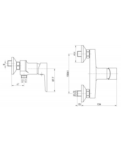Смеситель для душа BelBagno Rowena ROW-ESDM-CRM