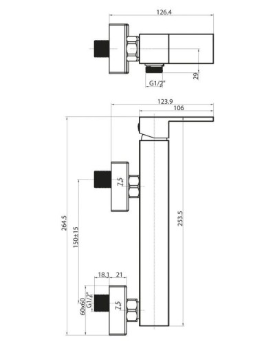 Смеситель для душа BelBagno Magna MAG-ESDM-CRM