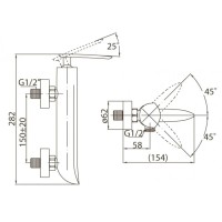 Смеситель для душа BelBagno Volturno VOL-ESDM-CRM