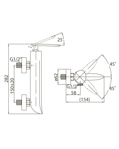 Смеситель для душа BelBagno Volturno VOL-ESDM-CRM