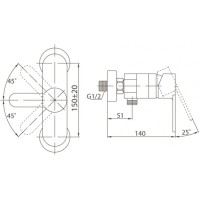 Смеситель для душа BelBagno Tanaro TAN-ESDM-CRM