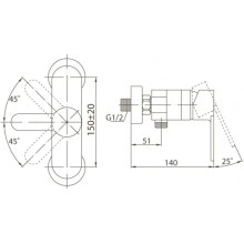 Смеситель для душа BelBagno Tanaro TAN-ESDM-CRM