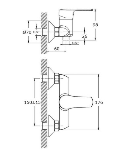 Смеситель для ванны Orange Sofi M43-200cr Хром