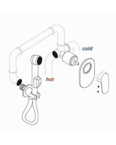 Смеситель для душа WasserKRAFT Isar 1351 Темная бронза