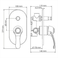 Смеситель для душа WasserKRAFT Isar 1361 Темная бронза