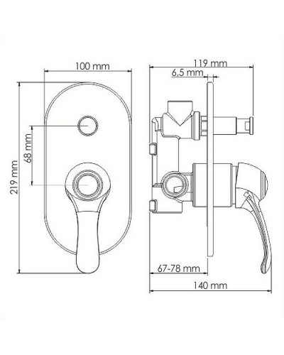 Смеситель для душа WasserKRAFT Isar 1361 Темная бронза