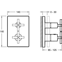 Смеситель для душа Jacob Delafon Modulo E75395-CP с термостатом Хром