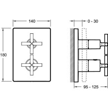 Смеситель для душа Jacob Delafon Modulo E75395-CP с термостатом Хром