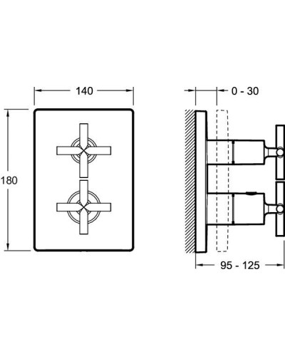 Смеситель для душа Jacob Delafon Modulo E75395-CP с термостатом Хром