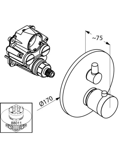 Термостат для душа Kludi Balance White 528359175