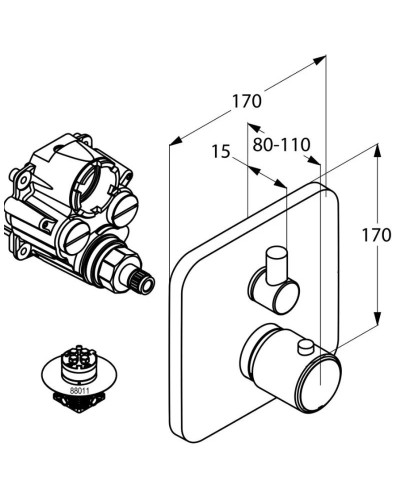 Термостат для душа Kludi E2 498350575