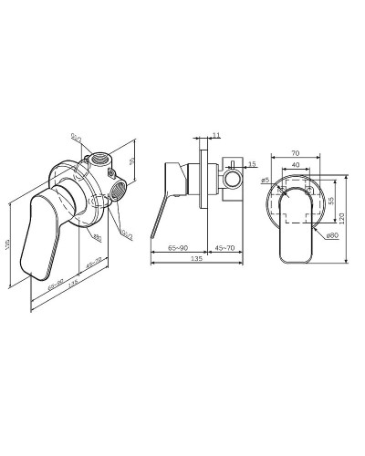 Смеситель для душа AM.PM X-Joy F85A65000 Хром