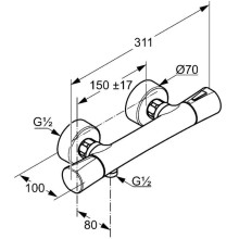 Термостат для душа Kludi Zenta 351009138