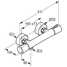 Термостат для душа Kludi Zenta 351009138