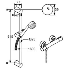 Термостат для душа с душевым гарнитуром Kludi Zenta 605770500