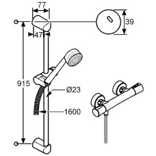 Термостат для душа с душевым гарнитуром Kludi Zenta 605770500