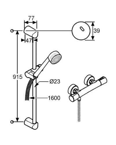 Термостат для душа с душевым гарнитуром Kludi Zenta 605770500