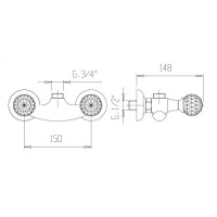 Смеситель для душа Cezares Atlantis Nostalgia ATLANTIS-NOSTALGIA-DS-02 Бронза