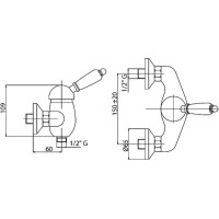 Смеситель для душа Cezares Elite ELITE-DM-03/24-Bi Золото 24 карат
