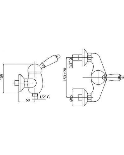 Смеситель для душа Cezares Elite ELITE-DM-03/24-Bi Золото 24 карат