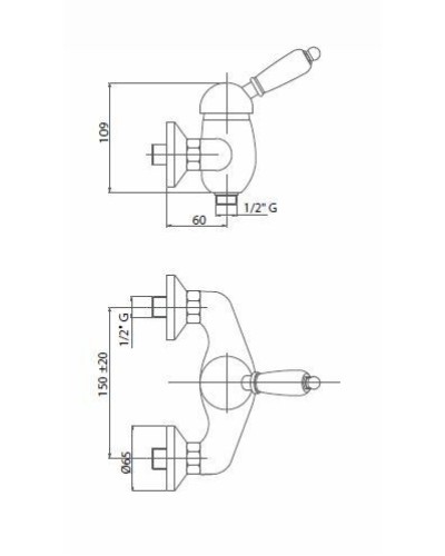 Смеситель для душа Cezares Giubileo GIUBILEO-DM-02 Бронза