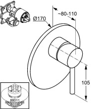 Смеситель для душа Kludi Bozz 386550576 Хром