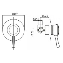 Смеситель для душа Cezares Giubileo GIUBILEO-DIM-02 Бронза