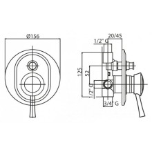 Смеситель для душа Cezares Giubileo GIUBILEO-VDIM-02 Бронза