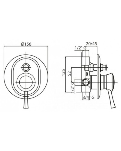 Смеситель для душа Cezares Giubileo GIUBILEO-VDIM-02 Бронза