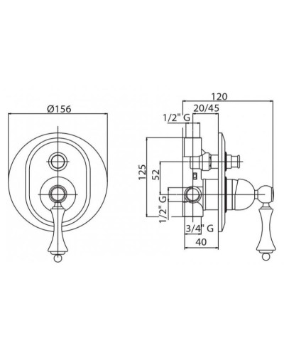Смеситель для душа Cezares Margot MARGOT-VDIM-02-M Бронза
