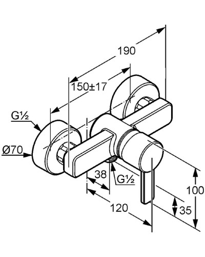 Смеситель для душа Kludi Zenta 388700575 Хром