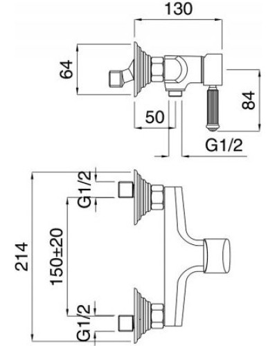 Смеситель для душа Cezares Olimp OLIMP-DM-02-L Бронза