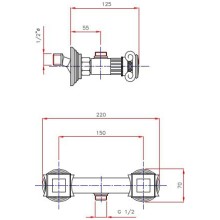 Смеситель для душа Cezares Olimp OLIMP-DS-02-M Бронза