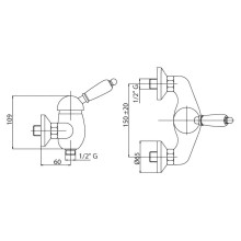 Смеситель для душа Cezares Vintage VINTAGE-DM-03/24-Sw Золото 24 карата