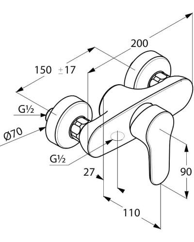 Смеситель для душа Kludi Objekta 327640575 Хром