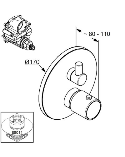 Смеситель для душа Kludi Zenta 388350545 с термостатом Хром