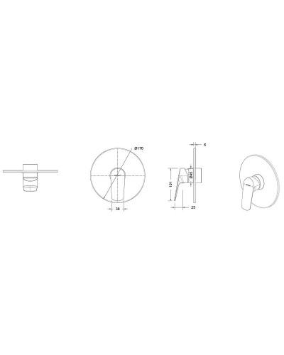 Смеситель для душа Bravat Rhein PB8429564CP-ENG Хром