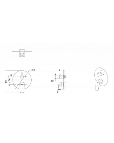 Смеситель для душа Bravat Rhein PB8429564CP-3-ENG Хром