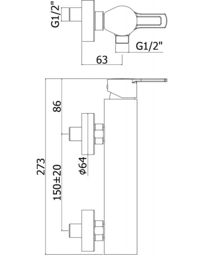 Смеситель для душа Paffoni Ringo RIN168NO Черный матовый