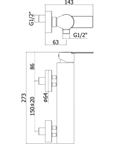 Смеситель для душа Paffoni Tango TA168CR Хром