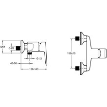 Смеситель для душа Jacob Delafon Oscar E29843-BL Черный матовый