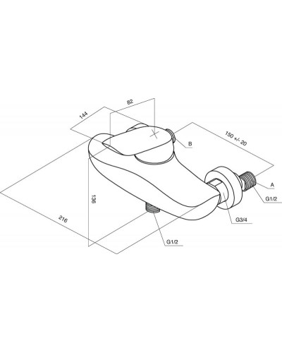 Смеситель для душа AM.PM Bliss L F5320032 Хром
