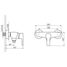 Смеситель для душа Excellent Apomea ARAX.6008CR