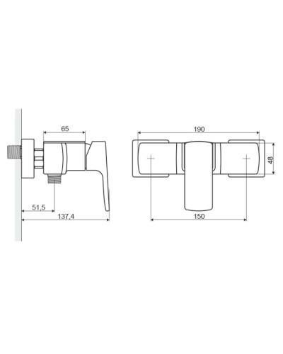 Смеситель для душа Excellent Platania ARAX.7008CR