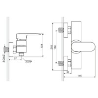 Смеситель для душа Excellent Calm ARAC.5008CR