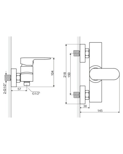 Смеситель для душа Excellent Calm ARAC.5008CR
