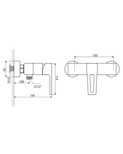 Смеситель для душа Excellent Square ARAC.1508CR