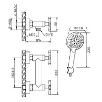 Смеситель для душа Orange Mia M34-320ni Никель