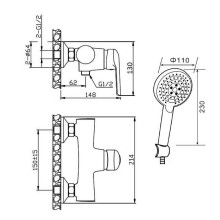 Смеситель для душа Orange Tony M54-320ni Никель
