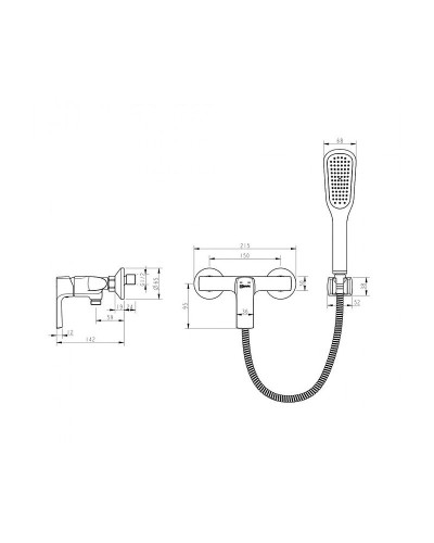 Смеситель для душа Lemark Ursus LM7203BL Черный